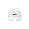 Msgm Logo Embroidered Baseball Cap In White