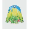 Msgm Bicolor Cotton Blouse In Multi