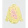 Msgm Bicolor Cotton Blouse In Yellow