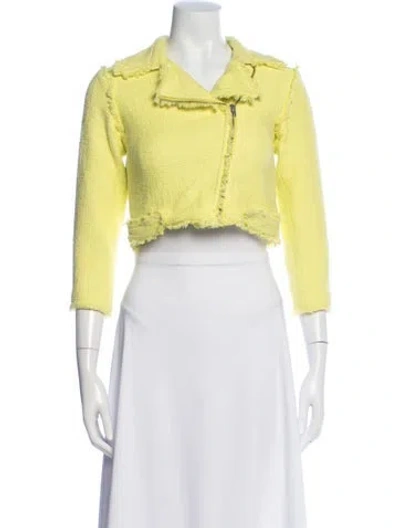Pre-owned Msgm Biker Jacket In Yellow