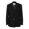 Msgm Black Blazer In Black