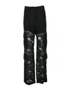 Msgm Black Blend Regular Fit Trousers In Black