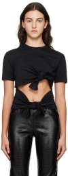 Msgm Black Bow T-shirt In 99 Black