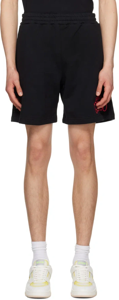 Msgm Black Burro Studio Edition Shorts In 99 Black