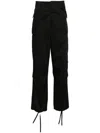 Msgm Cargo Trousers Functional Adjustable Hem In Black