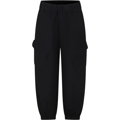 Msgm Kids' Black Casual Trousers For Boy