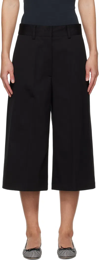 Msgm Black Cotton Bermuda Shorts In 99 Black