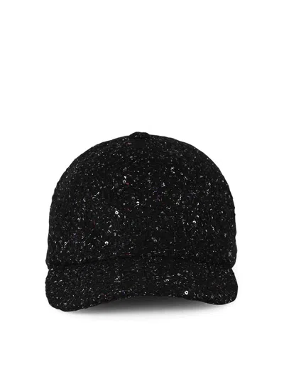 MSGM BLACK COTTON BLEND CAP