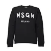 Msgm Crew Neck Long Sleeves Sweatshirt In Black