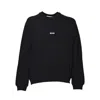 Msgm Black Cotton Crewneck Sweatshirt In Black