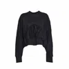 Msgm Ruffled Crewneck Sweatshirt In Black