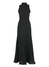 Msgm Maxi Dress With High Neck And Textured Fabric
