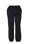 Msgm Black Cotton Fleece Pants With Maxi Print
