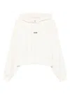 Msgm Black Cotton Hoodie With Logo In Neutral