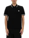 Msgm Cotton Polo With Short Sleeves And Contrasting Collar