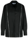 Msgm Zip-detail Long-sleeve Shirt In Black