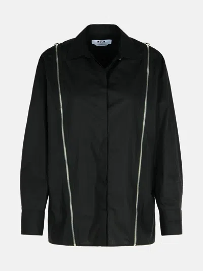 Msgm Black Cotton Shirt