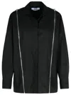 Msgm Zip-detail Long-sleeve Shirt In Black