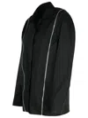 Msgm Cotton Shirt With Collared Neck And Zipper In Black