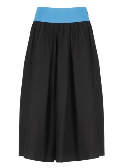 Msgm Black Cotton Skirt