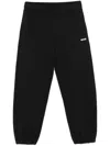 Msgm Black Cotton Sweatpants With White Logo In Black