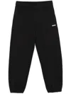 Msgm Black Cotton Sweatpants With White Logo In Black