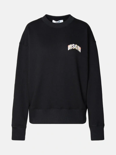 Msgm Black Cotton Sweatshirt