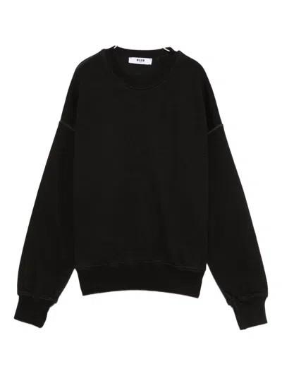 MSGM Black cotton sweatshirt MSGM