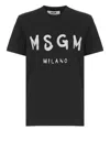 Msgm Black Cotton T-shirt In Black