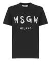 Msgm Black Cotton T-shirt In Black