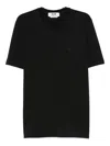 Msgm Logo-embroidered Cotton T-shirt In Black