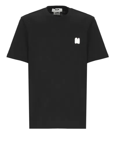 Msgm Black Cotton T-shirt