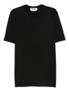 Msgm Logo-embroidered Cotton T-shirt In Black