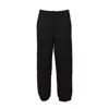 Msgm Black Cotton Fleece Pants With Logo Print In Black