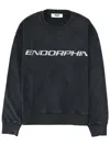 Msgm Crew Neck Long Sleeve Printed Sweatshirt In Black