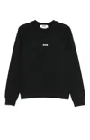 Msgm Relaxed Fit Black Sweatshirt With Logo Print In Black