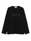 Msgm Cotton T-shirt With Front Printed Logo In Black