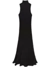 Msgm Maxi Dress With High Neck And Textured Fabric