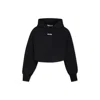 Msgm Black Crop Sweatshirt For Girl With Logo In Black