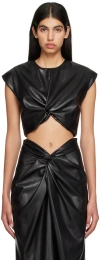 Msgm Black Crop T-shirt In 99 Black