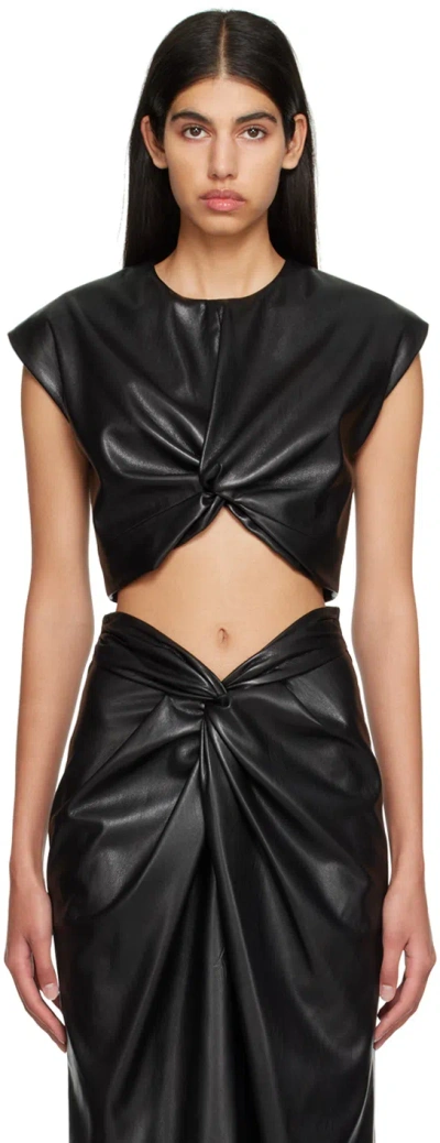 Msgm Black Crop T-shirt In 99 Black