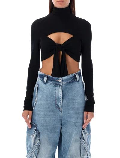 MSGM BLACK VISCOSE TOP