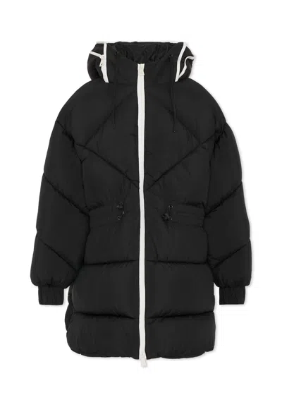MSGM BLACK DOWN JACKET FOR KIDS WITH LOGO