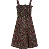 MSGM BLACK DRESS FOR GIRL WITH CHERRY PRINT