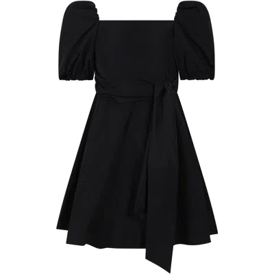 Msgm Kids' Black Dress For Girl With Logo