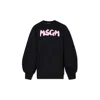 Msgm Kids' Black Dress For Girl With Logo In Schwarz 1