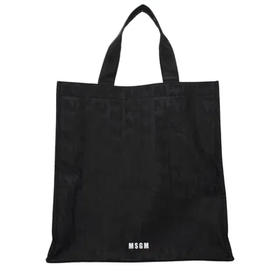 Msgm Black Fabric Handbag