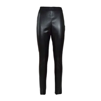 MSGM BLACK FAUX LEATHER LEGGINGS