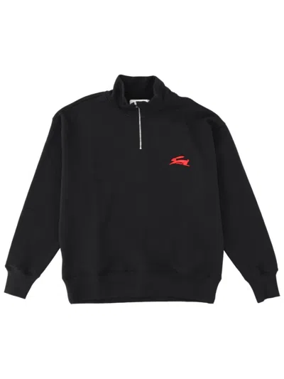 MSGM MEN BLACK GRAPHIC SWEATSHIRT
