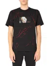 Msgm Graphic Doll Face Printed Crew Neck T-shirt In Black
